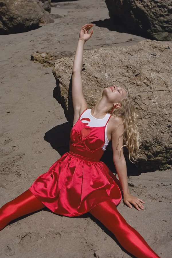 Best For Love & Lemons Lauren Mini Dress Red