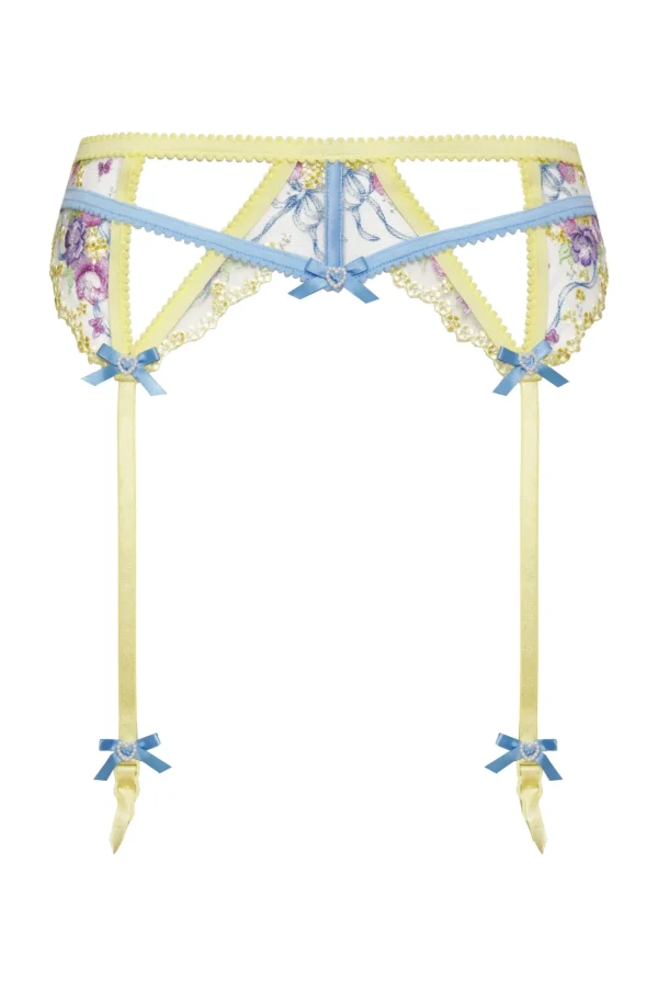 Store For Love & Lemons Lavender Meadows Embroidery Garter Yellow