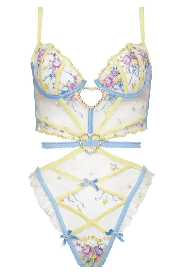 Clearance For Love & Lemons Lavender Meadows Embroidery Teddy Yellow