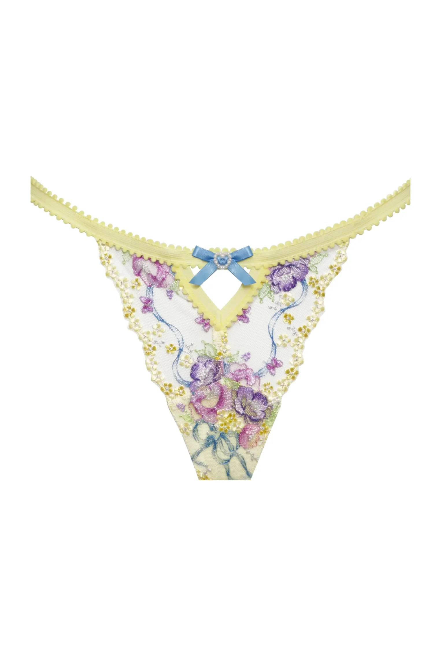 lavender_meadows_embroide_4.webp Store For Love & Lemons Lavender Meadows Embroidery Thong Panty Yellow