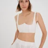 New For Love & Lemons Layla Crop Top White