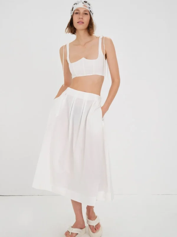 New For Love & Lemons Layla Crop Top White