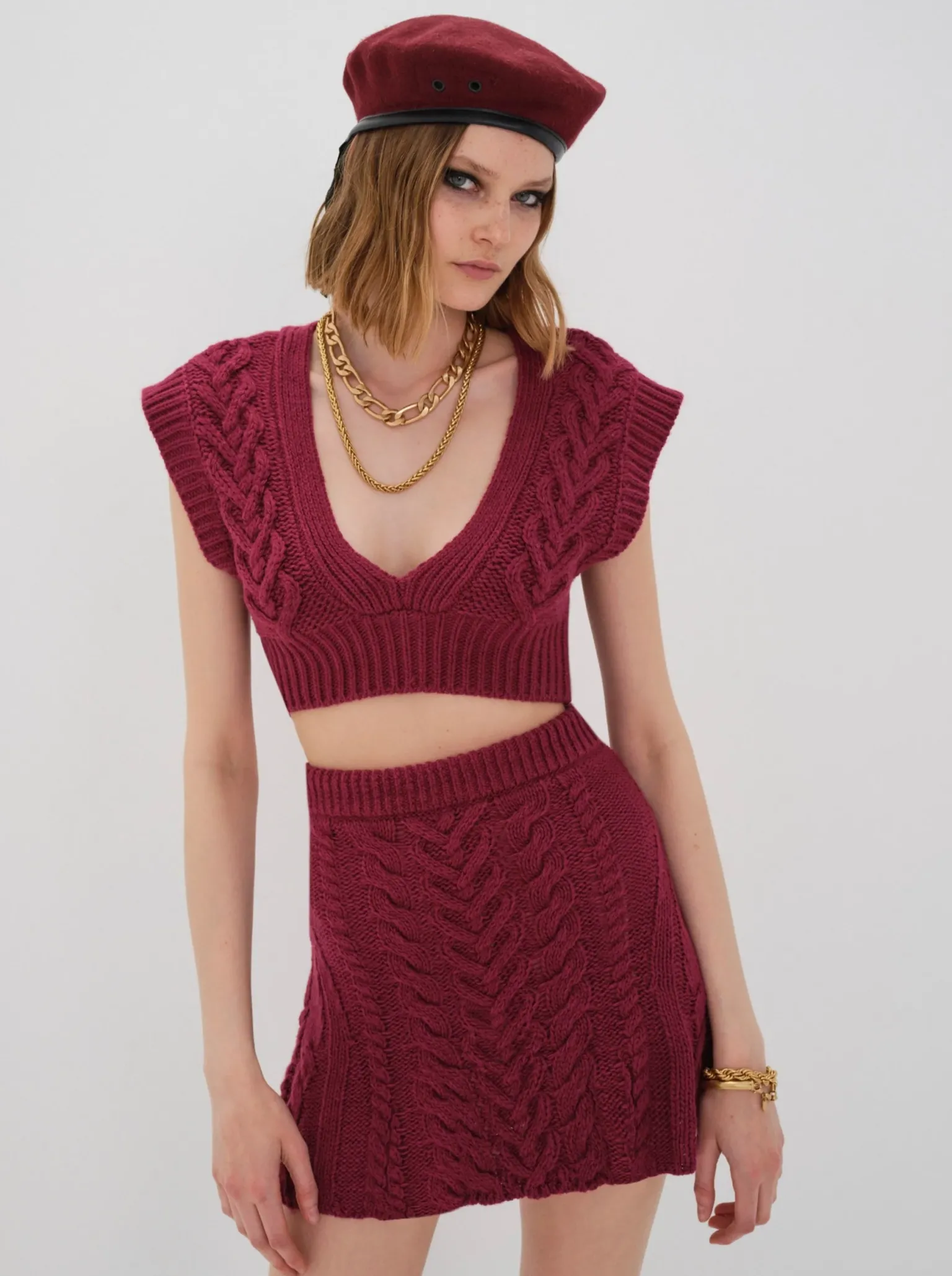 layton_cropped_vest_1.webp Sale For Love & Lemons Layton Cropped Vest Neutral