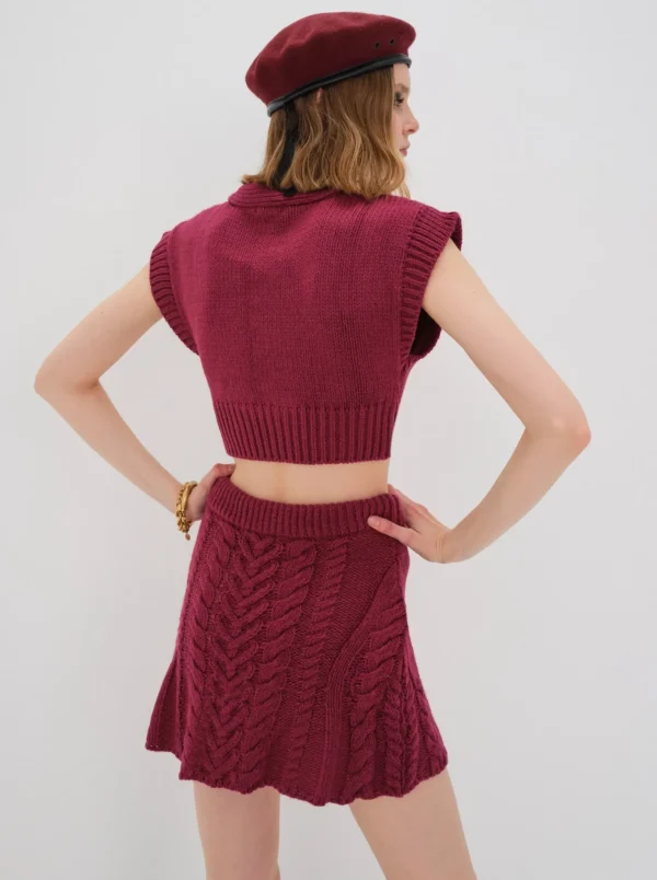 Sale For Love & Lemons Layton Cropped Vest Neutral