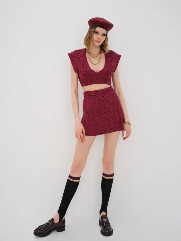 Store For Love & Lemons Layton Mini Skirt Red