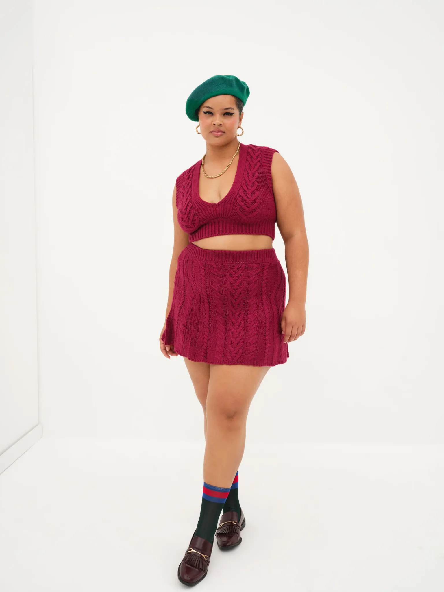 layton_mini_skirt_3.webp Store For Love & Lemons Layton Mini Skirt Red