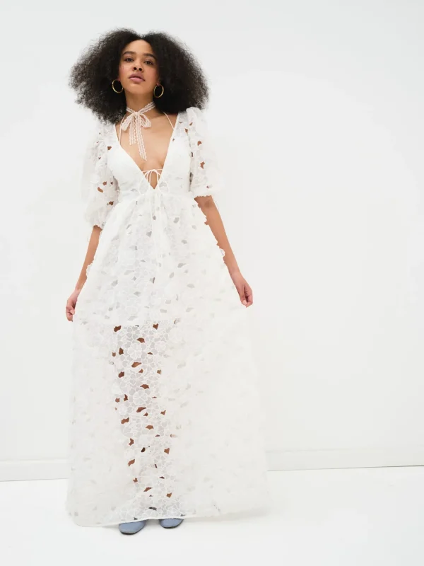 Best Sale For Love & Lemons Leighton Maxi Dress White