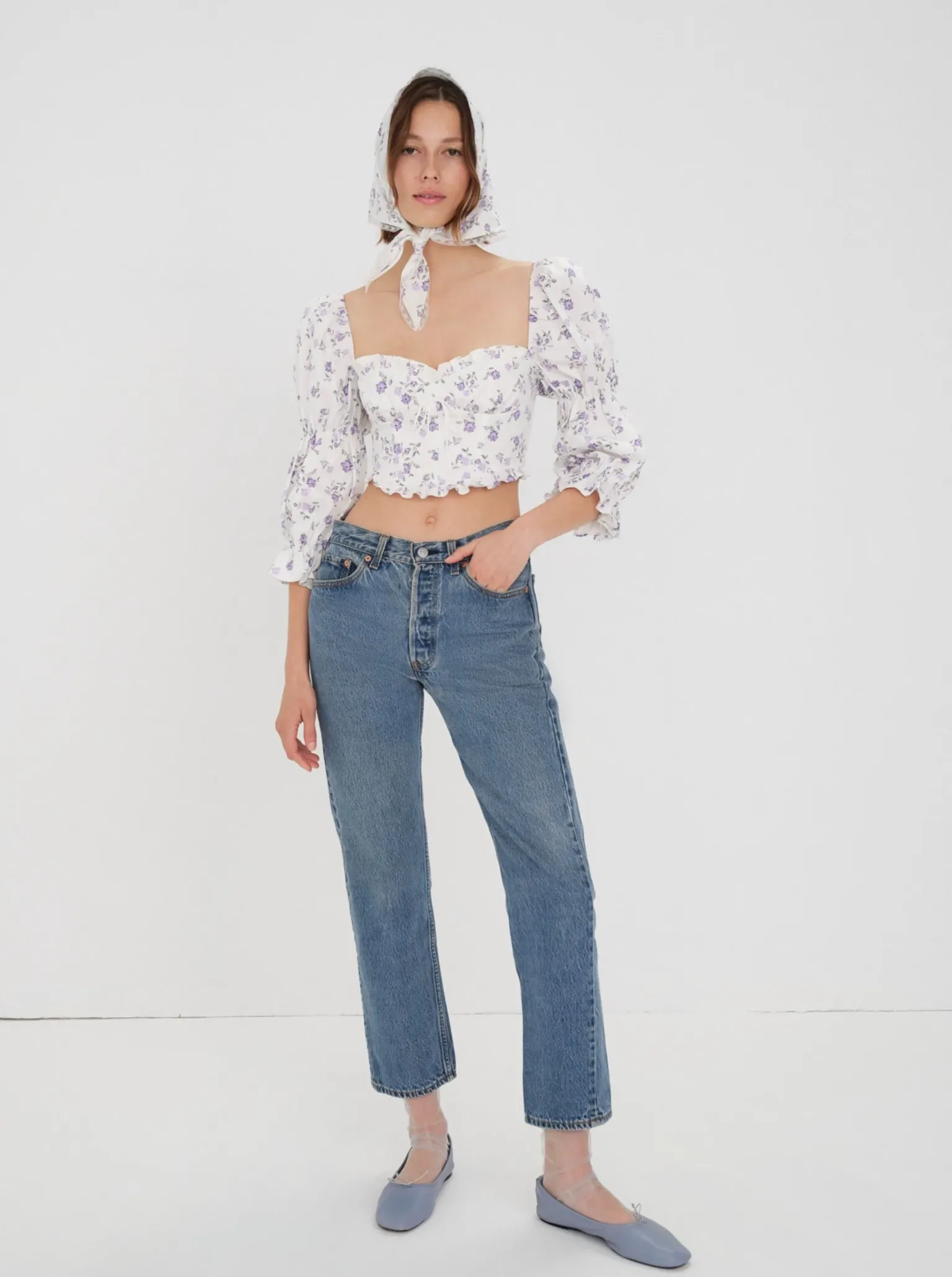leslie_blouse_1.webp Discount For Love & Lemons Leslie Blouse White