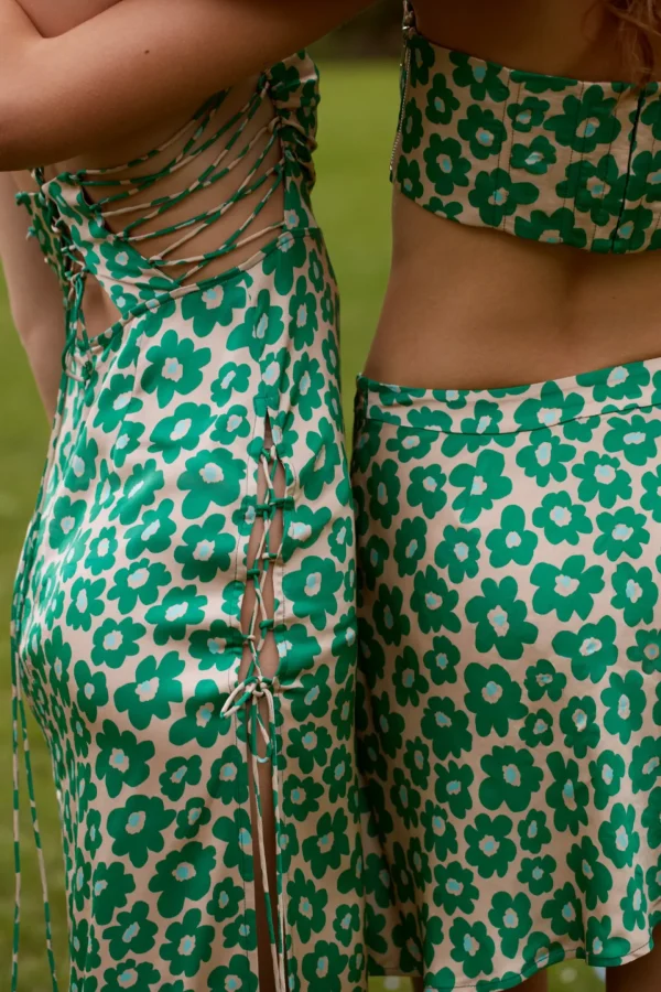 Store For Love & Lemons Lincoln Midi Dress Green