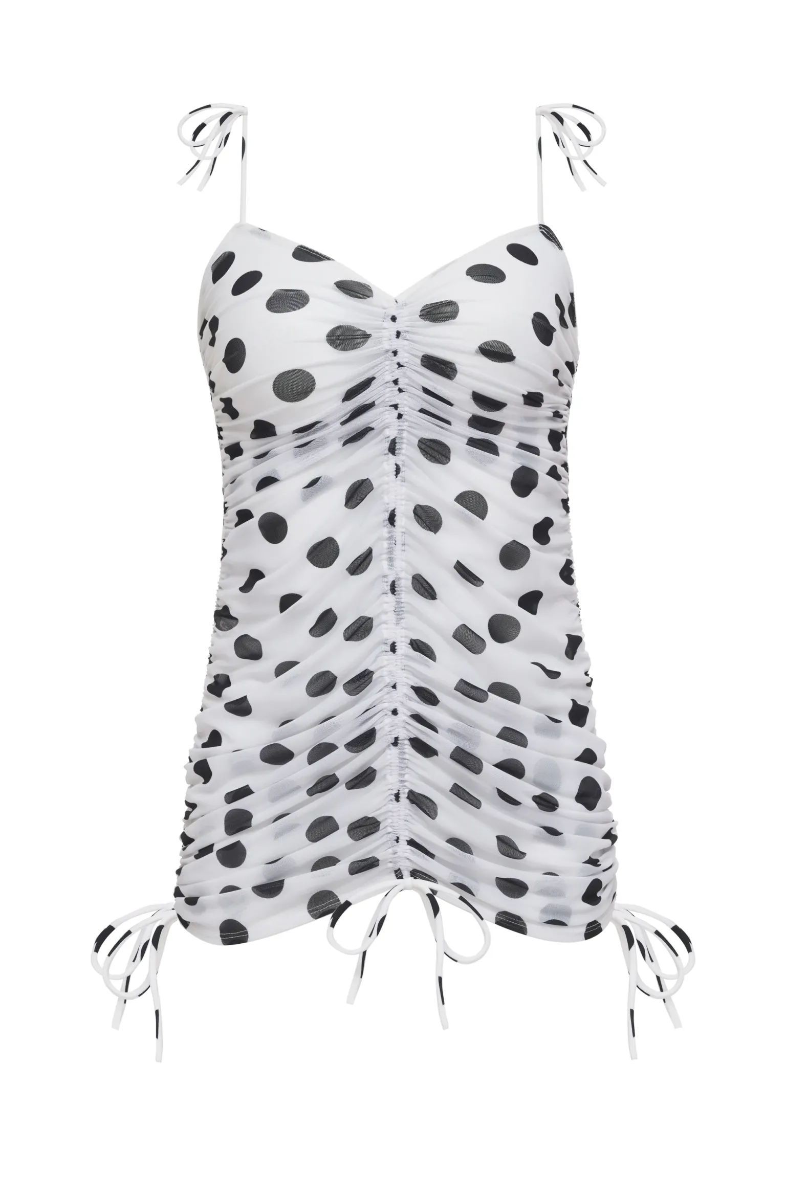 linda_rouched_coverup_4.webp Clearance For Love & Lemons Linda Rouched Coverup White