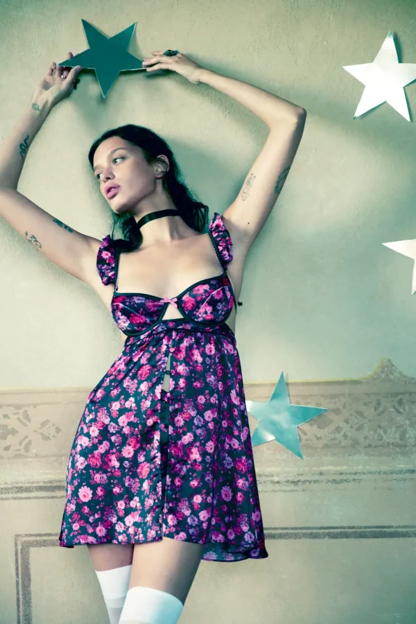 New For Love & Lemons Lola Babydoll Black