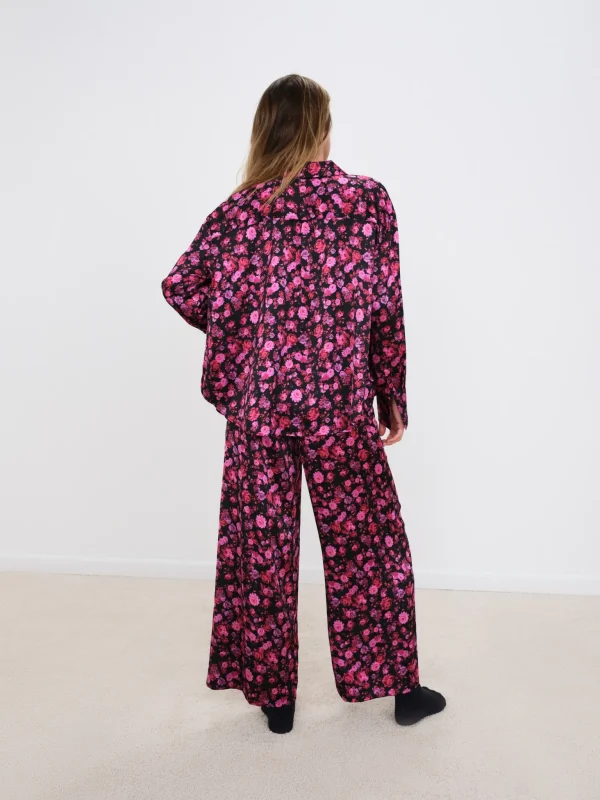 New For Love & Lemons Lola Long Pj Pant Black