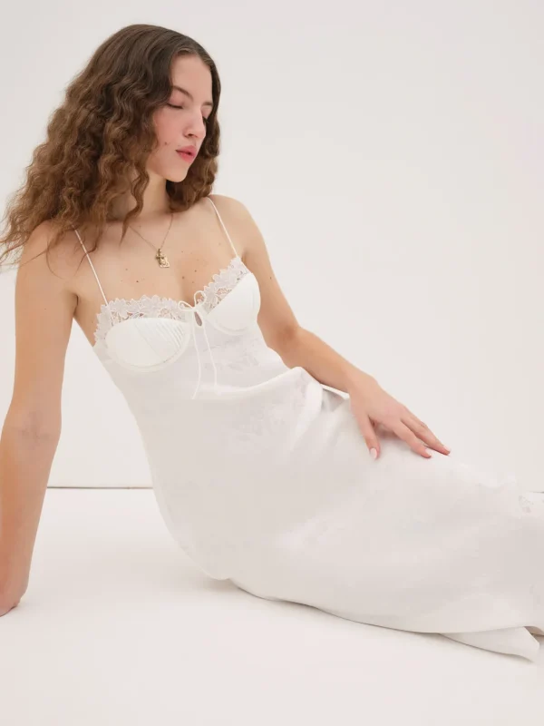 Cheap For Love & Lemons Lola Midi Dress White