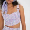 Sale For Love & Lemons Lou Crop Top Purple