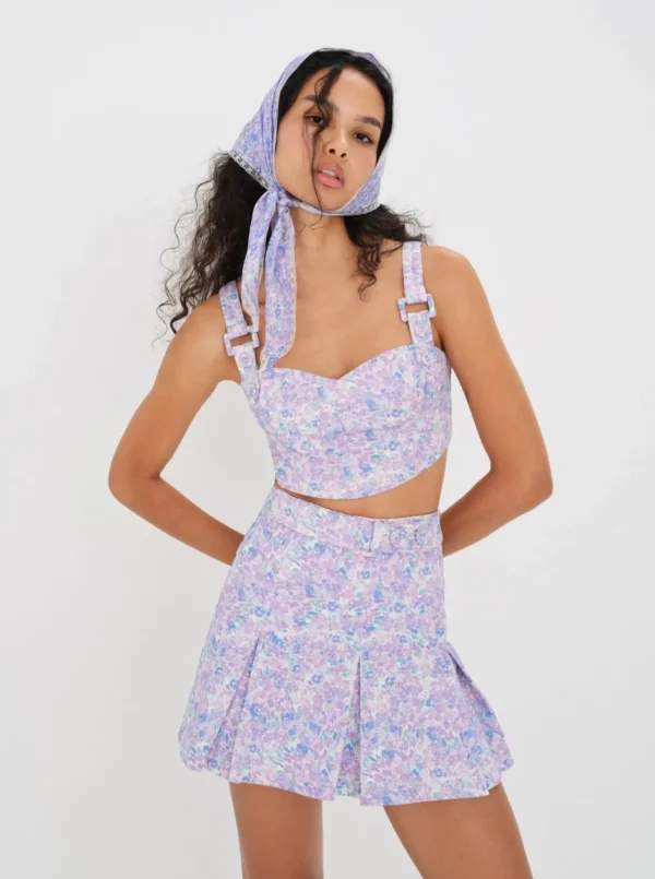 Sale For Love & Lemons Lou Crop Top Purple