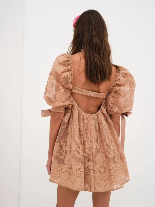 Cheap For Love & Lemons Louisa Mini Dress Neutral