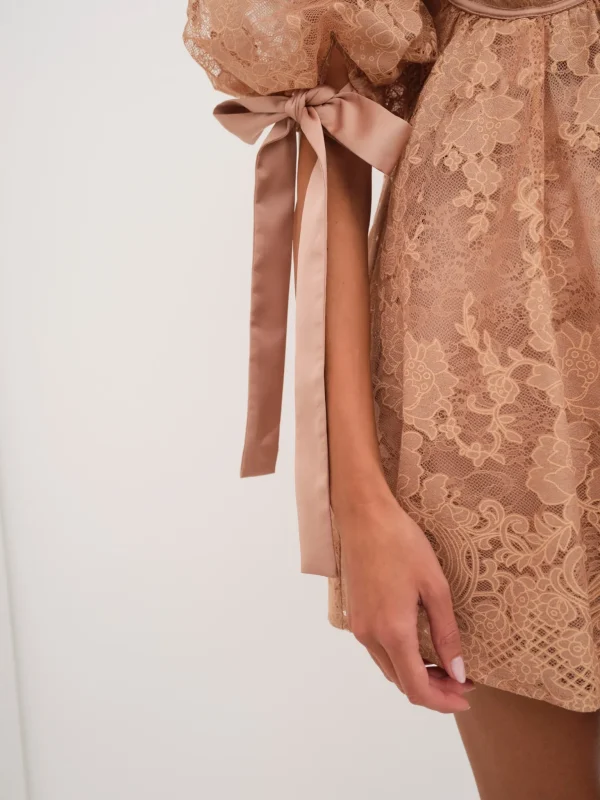 Cheap For Love & Lemons Louisa Mini Dress Neutral