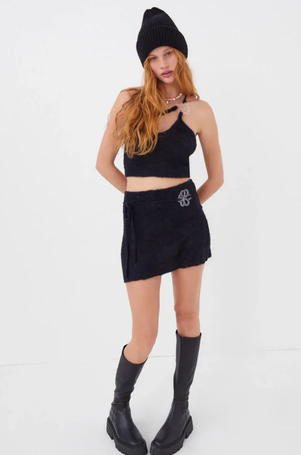 Store For Love & Lemons Luisa Mini Skirt Black