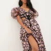 Hot For Love & Lemons Maddison Midi Dress Black