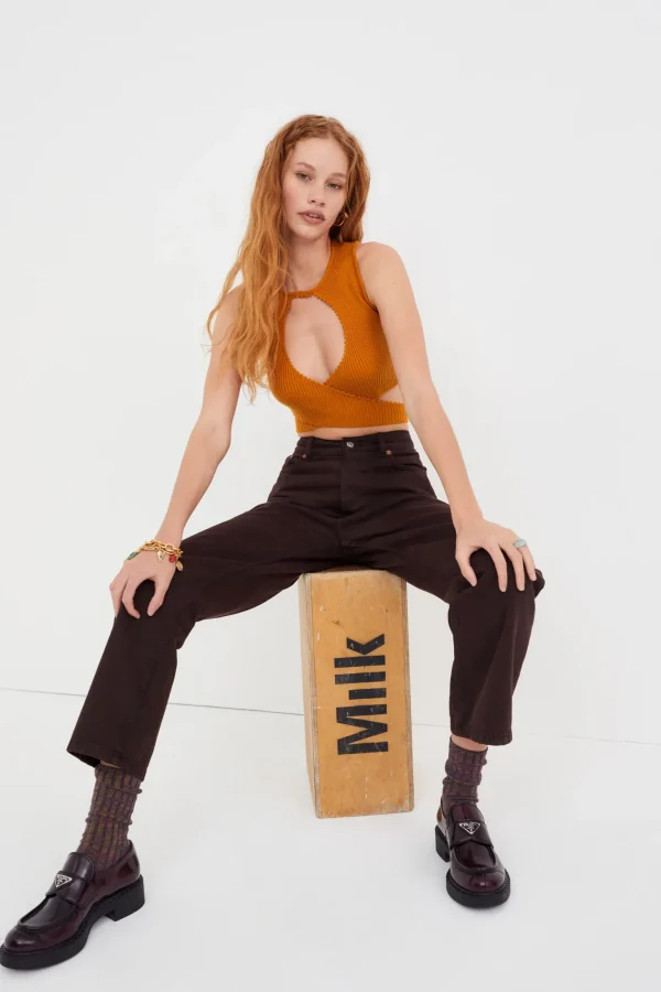 Online For Love & Lemons Maggie Crop Top Orange