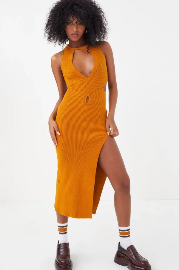 Store For Love & Lemons Maggie Midi Dress Orange