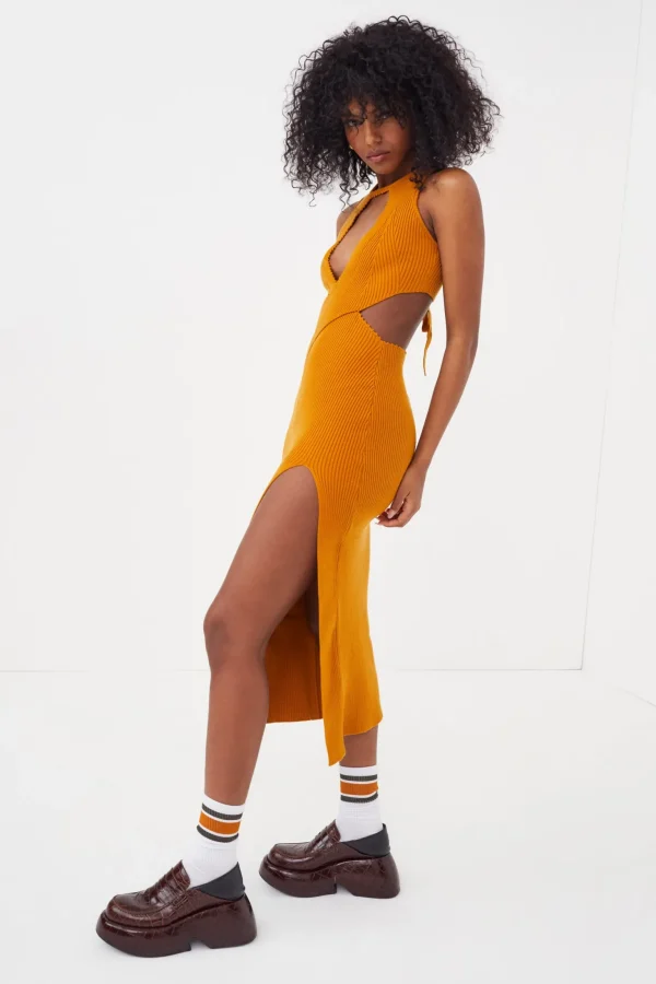 Store For Love & Lemons Maggie Midi Dress Orange