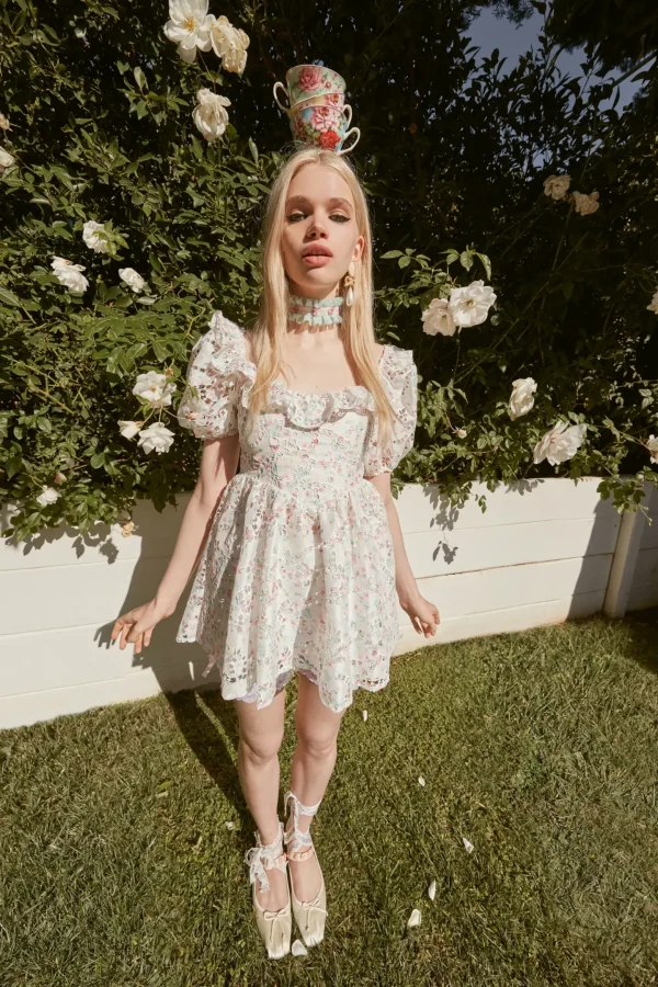 Fashion For Love & Lemons Magnolia Mini Dress White