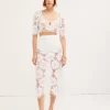 Discount For Love & Lemons Malika Midi Skirt White