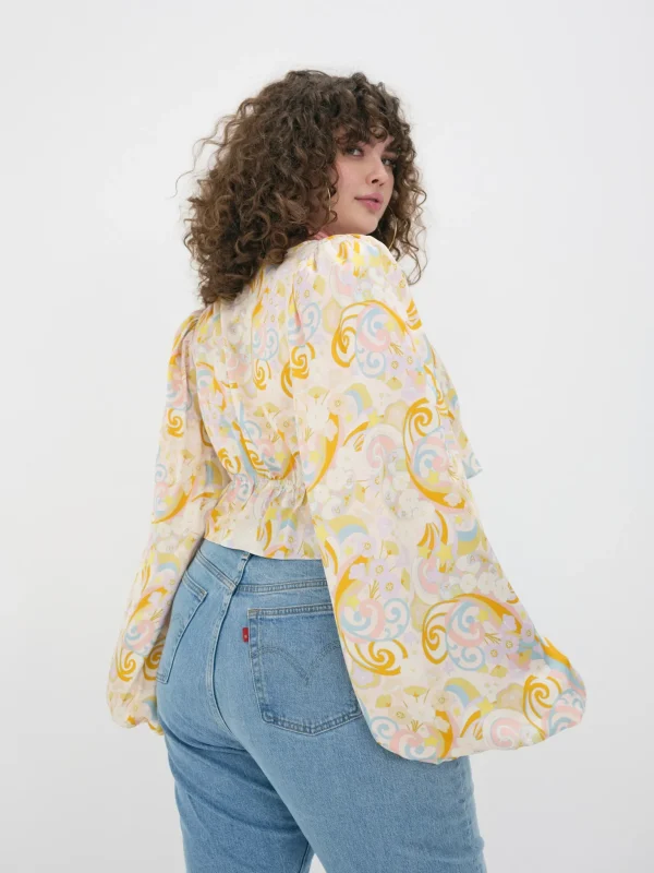Best Sale For Love & Lemons Marcia Crop Top Yellow