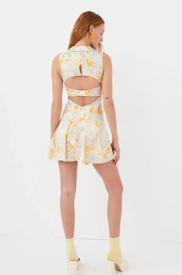 Cheap For Love & Lemons Marcia Mini Dress Yellow