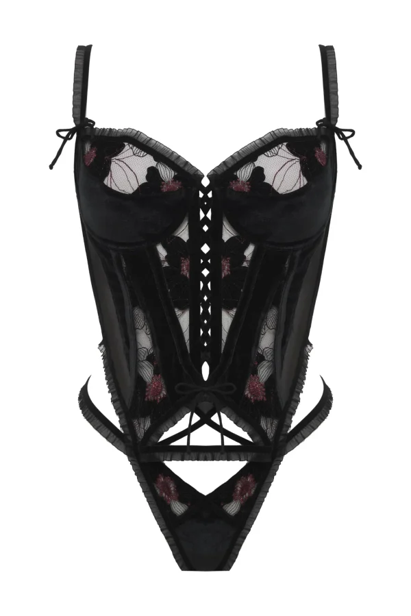 Fashion For Love & Lemons Margot Bodysuit Black