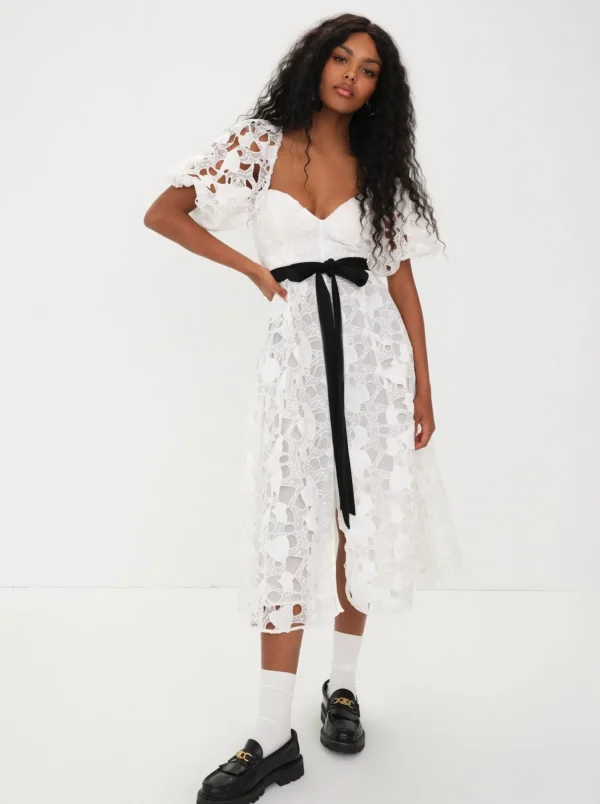 New For Love & Lemons Marlene Midi Dress White