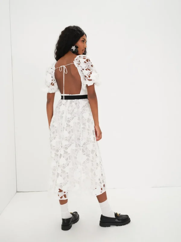 New For Love & Lemons Marlene Midi Dress White