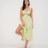 Sale For Love & Lemons Maureen Midi Dress Green