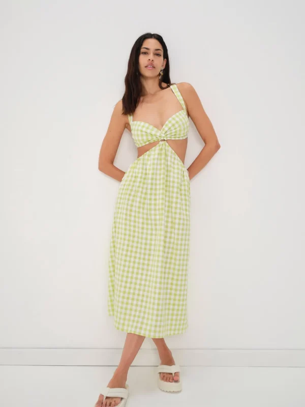 Sale For Love & Lemons Maureen Midi Dress Green