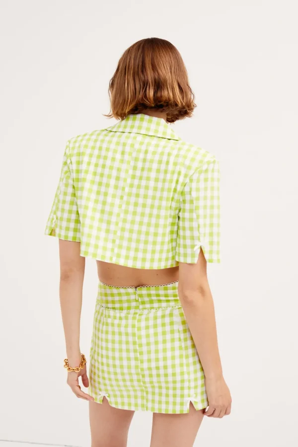 Online For Love & Lemons Maureen Mini Skirt Green