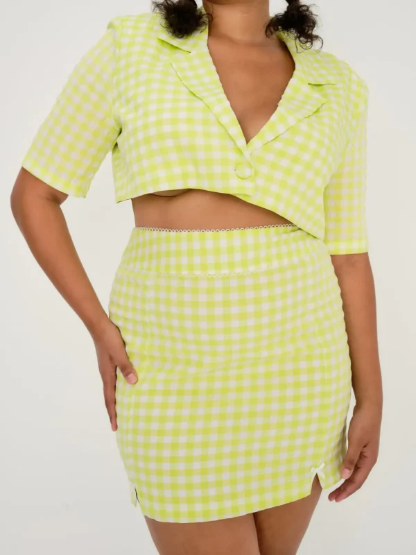 Online For Love & Lemons Maureen Mini Skirt Green