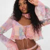 Store For Love & Lemons Mavis Crop Blouse Multi