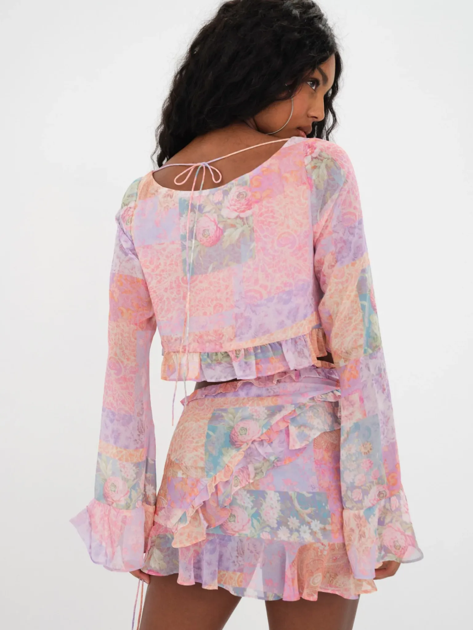 mavis_crop_blouse_3.webp Store For Love & Lemons Mavis Crop Blouse Multi