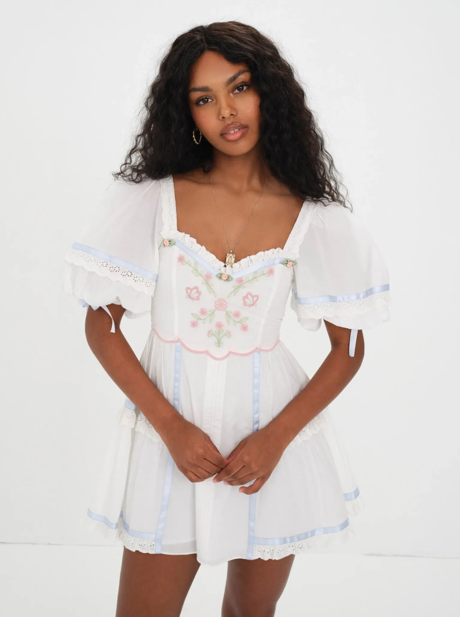 meadow_mini_dress_0.webp Fashion For Love & Lemons Meadow Mini Dress White