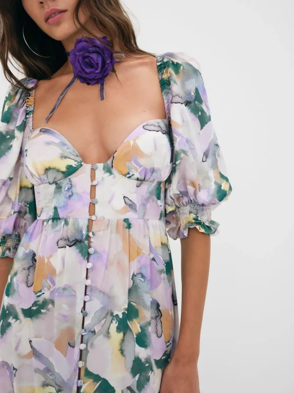 Flash Sale For Love & Lemons Megan Maxi Dress Purple