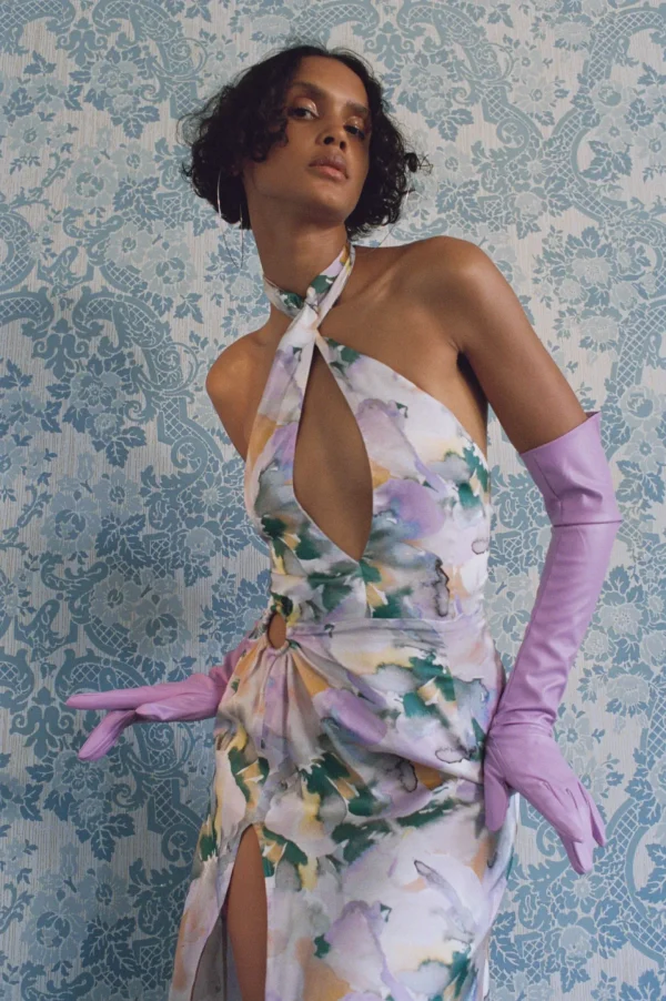 Clearance For Love & Lemons Megan Midi Dress Purple