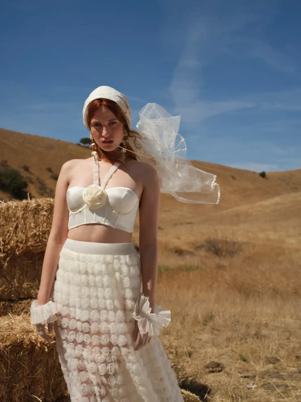 Shop For Love & Lemons Melanie Crop Top Ivory