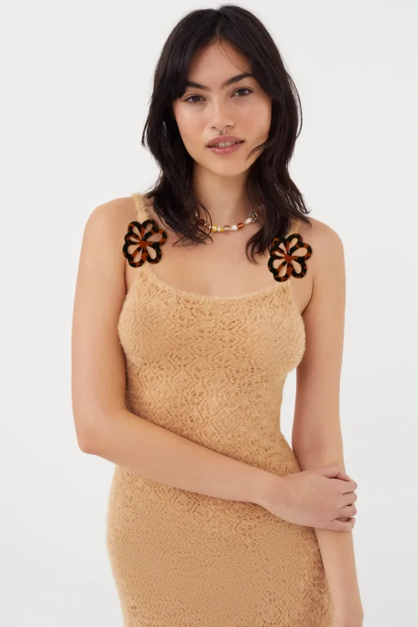 New For Love & Lemons Mirabel Mini Dress Neutral