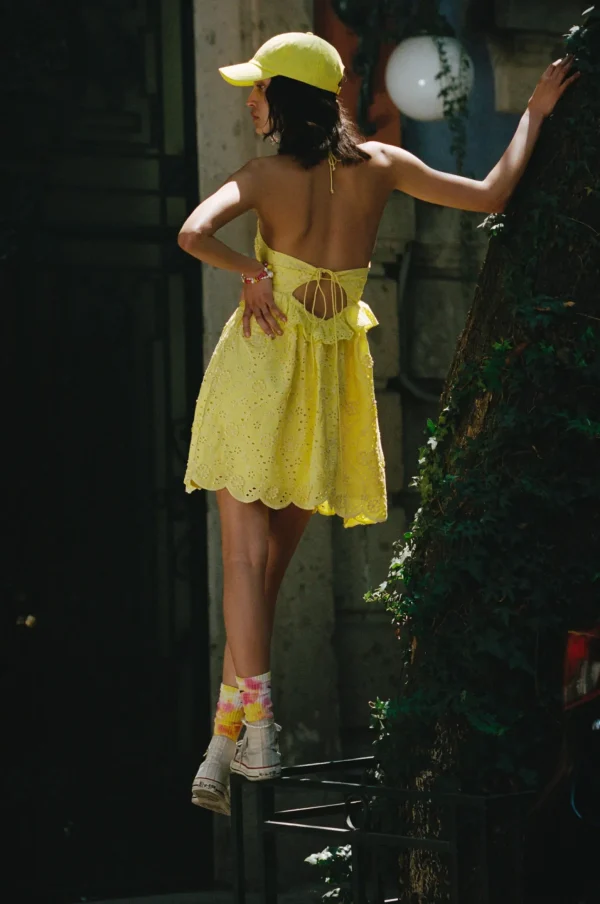 Sale For Love & Lemons Natalia Mini Dress Yellow