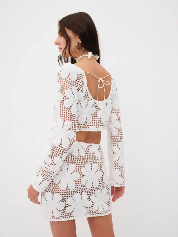 Best For Love & Lemons Natasha Coverup Top White