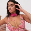 Fashion For Love & Lemons Needle Point Roses Bustier Pink