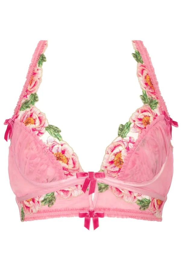 Fashion For Love & Lemons Needle Point Roses Bustier Pink