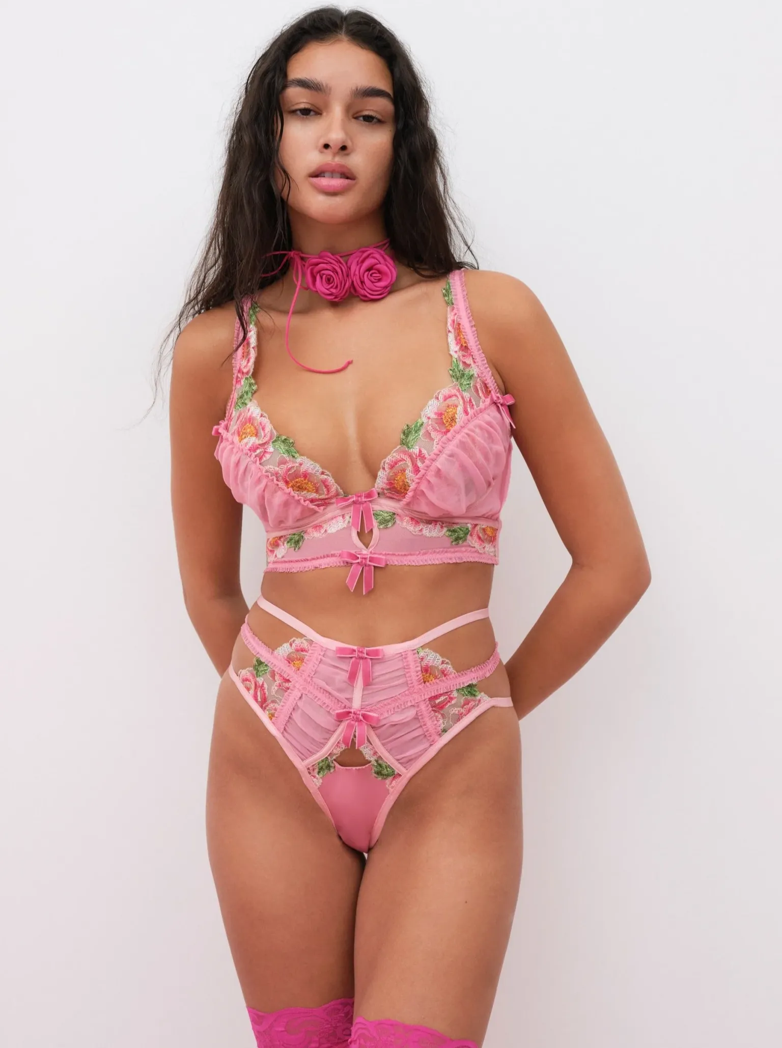 needle_point_roses_cheeky_0.webp Best For Love & Lemons Needle Point Roses Cheeky Panty Pink