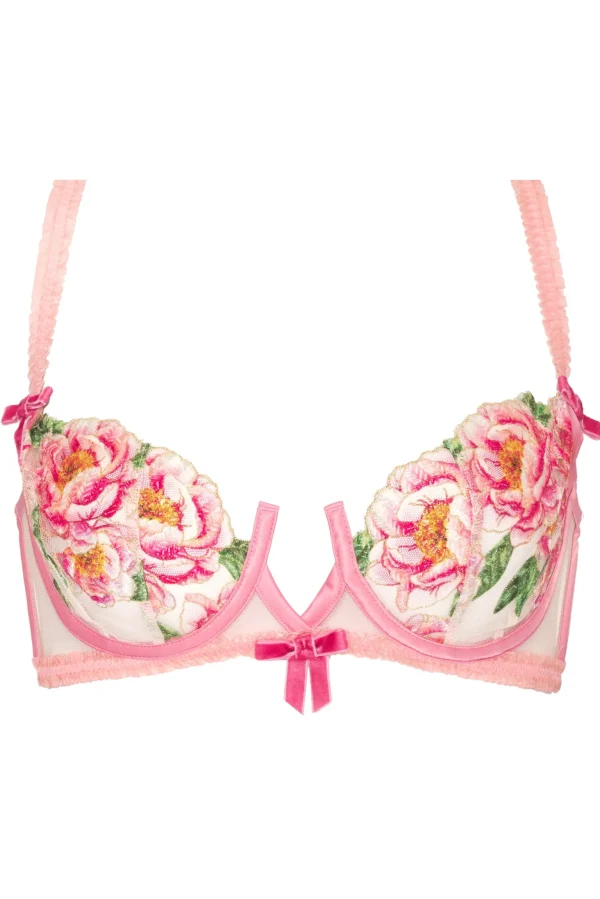 Cheap For Love & Lemons Needle Point Roses Underwire Bra Pink